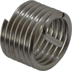 Recoil - 7/16-20 UNF, 0.438" OAL, Free Running Helical Insert - 6-5/8 Free Coils, Tanged, Stainless Steel, Bright Finish, 1D Insert Length - Apex Tool & Supply