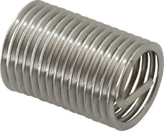 Recoil - 7/16-20 UNF, 7/8" OAL, Free Running Helical Insert - 14-5/8 Free Coils, Tanged, Stainless Steel, Bright Finish, 2D Insert Length - Apex Tool & Supply