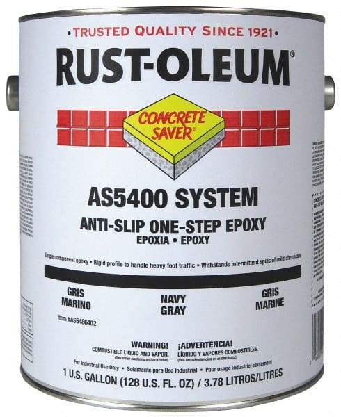 Rust-Oleum - 1 Gal Can Gloss Navy Gray Antislip Epoxy - 50 Sq Ft/Gal Coverage, <340 g/L VOC Content - Apex Tool & Supply