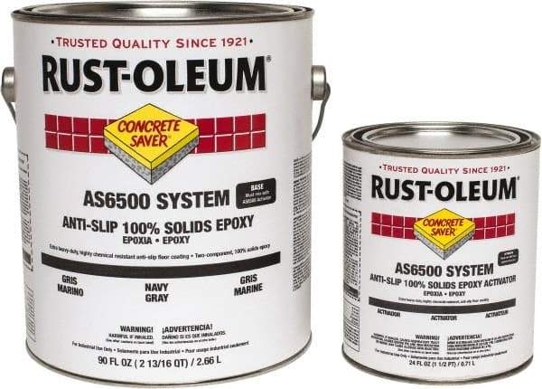 Rust-Oleum - 1 Gal Kit Gloss Navy Gray Antislip Epoxy - 25 to 35 Sq Ft/Gal Coverage, <50 g/L VOC Content - Apex Tool & Supply