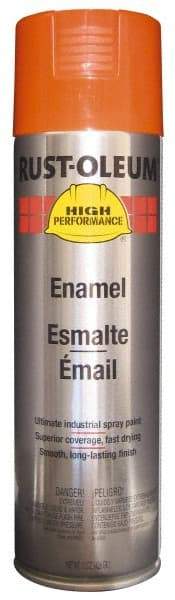 Rust-Oleum - Equipment Orange, 15 oz Net Fill, Gloss, Enamel Spray Paint - 14 Sq Ft per Can, 20 oz Container, Use on Rust Proof Paint - Apex Tool & Supply