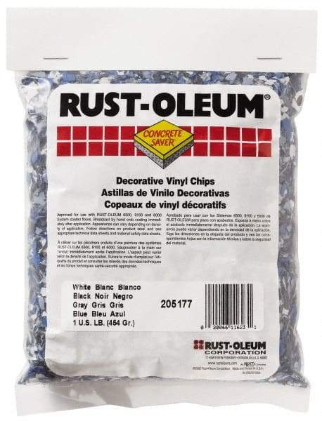 Rust-Oleum - Black/White/Blue Vinyl Floor Chips - 1 Lb Plastic Bag - Apex Tool & Supply