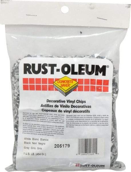Rust-Oleum - Black/White/Gray Vinyl Floor Chips - 1 Lb Plastic Bag - Apex Tool & Supply
