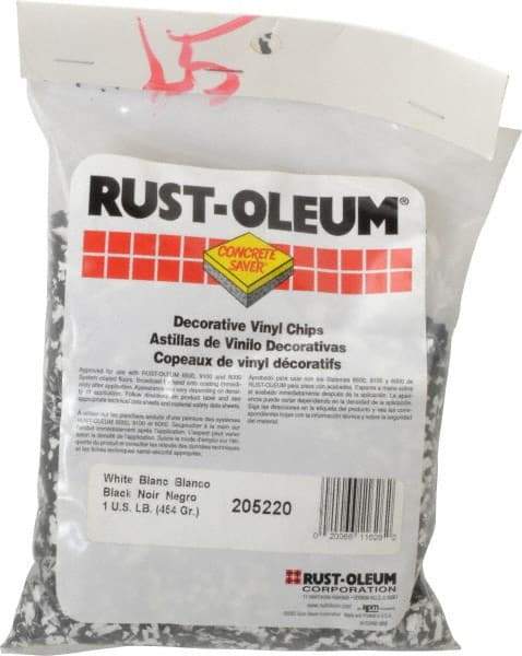 Rust-Oleum - Black/White Vinyl Floor Chips - 1 Lb Plastic Bag - Apex Tool & Supply
