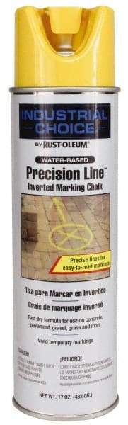 Rust-Oleum - 17 fl oz Yellow Marking Chalk - 500' to 530' Coverage at 1-1/4" Wide, Water-Based Formula - Apex Tool & Supply