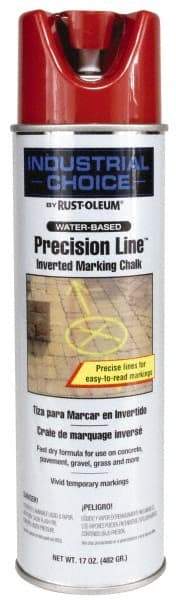 Rust-Oleum - 17 fl oz Red Marking Chalk - 500' to 530' Coverage at 1-1/4" Wide, Water-Based Formula - Apex Tool & Supply