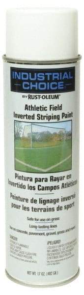 Rust-Oleum - 17 fl oz White Striping Paint - 100' to 200' Coverage at 3" Wide, Water-Based Formula - Apex Tool & Supply