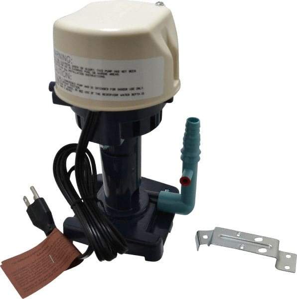 Little Giant Pumps - 0.9 Amp, 115 Volt, 1/70 hp, 1 Phase, Thermal Plastic Evaporative Cooler Pumps Machine Tool & Recirculating Pump - 5.1 GPM, 9.5 psi, 9" Overall Height, 4-1/2" Body Length, ABS Impeller, Open Fan Cooled Motor - Apex Tool & Supply