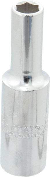 Proto - 3/8", 1/2" Drive, Deep Hand Socket - 6 Points, 3-1/4" OAL, Chrome Finish - Apex Tool & Supply