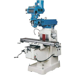 Summit - 18-1/2" Table Width x 54" Table Length, Electronic Variable Speed Control, 3 Phase Knee Milling Machine - R8 Spindle Taper, 3 hp - Apex Tool & Supply