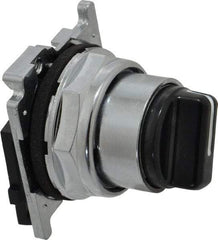 Eaton Cutler-Hammer - 30-1/2mm Mount Hole, 2 Position, Knob Operated, Selector Switch with Cam and Cap - Black, Maintained (MA) - Apex Tool & Supply