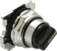 Eaton Cutler-Hammer - 30-1/2mm Mount Hole, 2 Position, Knob Operated, Selector Switch with Cam and Cap - Black, Maintained (MA) - Momentary (MO) - Apex Tool & Supply