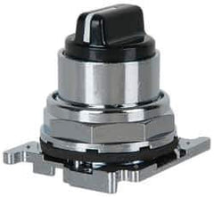 Eaton Cutler-Hammer - 30-1/2mm Mount Hole, 3 Position, Knob Operated, Selector Switch with Cam and Cap - Black, Maintained (MA) - Apex Tool & Supply