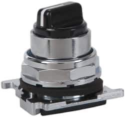 Eaton Cutler-Hammer - 30-1/2mm Mount Hole, 4 Position, Knob Operated, Selector Switch with Cam and Cap - Black, Maintained (MA) - Apex Tool & Supply