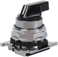 Eaton Cutler-Hammer - 30-1/2mm Mount Hole, 3 Position, Lever Operated, Selector Switch with Cam and Cap - Black, Maintained (MA) - Apex Tool & Supply