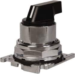 Eaton Cutler-Hammer - 30-1/2mm Mount Hole, 3 Position, Lever Operated, Selector Switch with Cam and Cap - Black, Maintained (MA) - Momentary (MO) - Apex Tool & Supply