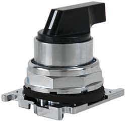 Eaton Cutler-Hammer - 30-1/2mm Mount Hole, 3 Position, Lever Operated, Selector Switch with Cam and Cap - Black, Maintained (MA) - Momentary (MO) - Apex Tool & Supply