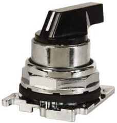 Eaton Cutler-Hammer - 30-1/2mm Mount Hole, 4 Position, Lever Operated, Selector Switch with Cam and Cap - Black, Maintained (MA) - Apex Tool & Supply