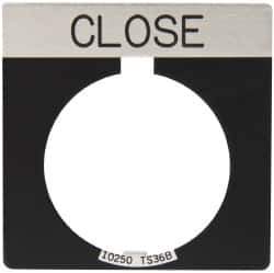 Eaton Cutler-Hammer - Square, Legend Plate - Close - Black Background, 30-1/2mm Hole Diameter - Apex Tool & Supply