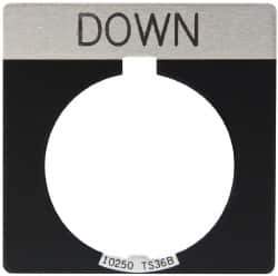 Eaton Cutler-Hammer - Square, Legend Plate - Down - Black Background, 30-1/2mm Hole Diameter - Apex Tool & Supply