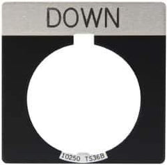 Eaton Cutler-Hammer - Square, Legend Plate - Down - Black Background, 30-1/2mm Hole Diameter - Apex Tool & Supply