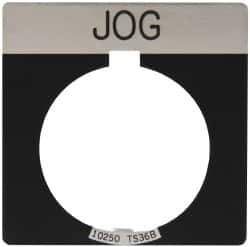 Eaton Cutler-Hammer - Square, Legend Plate - Jog - Black Background, 30-1/2mm Hole Diameter - Apex Tool & Supply