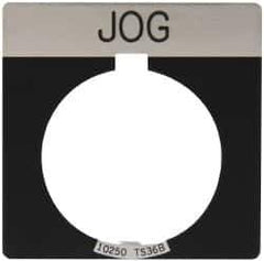 Eaton Cutler-Hammer - Square, Legend Plate - Jog - Black Background, 30-1/2mm Hole Diameter - Apex Tool & Supply