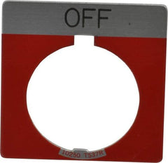 Eaton Cutler-Hammer - Square, Legend Plate - Off - Red Background, 30-1/2mm Hole Diameter - Apex Tool & Supply