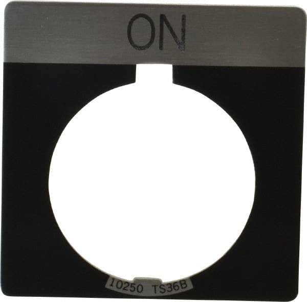 Eaton Cutler-Hammer - Square, Legend Plate - On - Black Background, 30-1/2mm Hole Diameter - Apex Tool & Supply