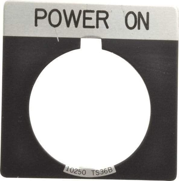 Eaton Cutler-Hammer - Square, Legend Plate - Power On - Black Background, 30-1/2mm Hole Diameter - Apex Tool & Supply