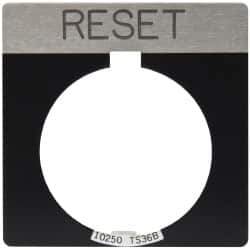 Eaton Cutler-Hammer - Square, Legend Plate - Reset - Black Background, 30-1/2mm Hole Diameter - Apex Tool & Supply