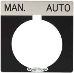 Eaton Cutler-Hammer - Square, Legend Plate - Manual-Auto - Black Background, 30-1/2mm Hole Diameter - Apex Tool & Supply