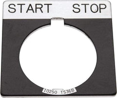 Eaton Cutler-Hammer - Square, Legend Plate - Start-Stop - Black Background, 30-1/2mm Hole Diameter - Apex Tool & Supply