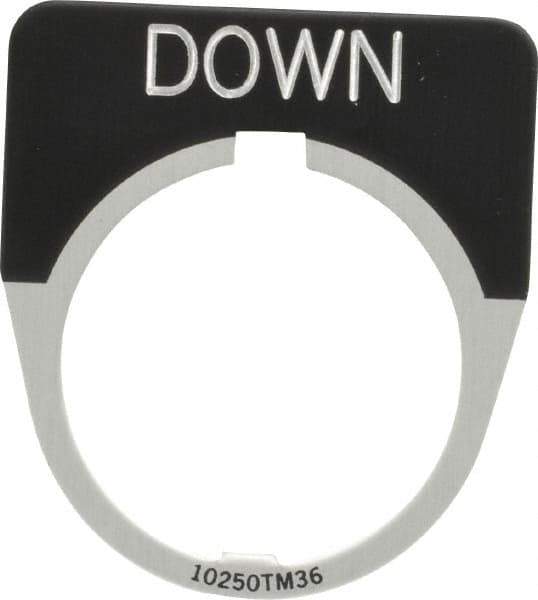 Eaton Cutler-Hammer - Half Round, Legend Plate - Down - Black Background, 30-1/2mm Hole Diameter - Apex Tool & Supply