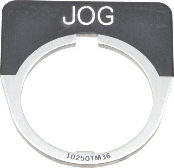 Eaton Cutler-Hammer - Half Round, Legend Plate - Jog - Black Background, 30-1/2mm Hole Diameter - Apex Tool & Supply