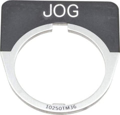 Eaton Cutler-Hammer - Half Round, Legend Plate - Jog - Black Background, 30-1/2mm Hole Diameter - Apex Tool & Supply