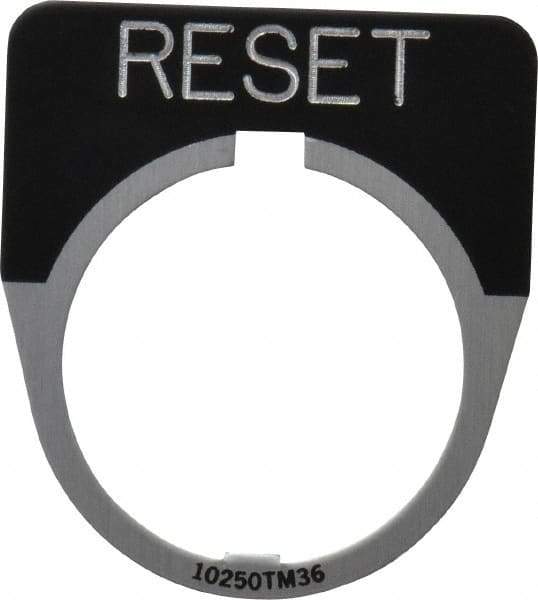 Eaton Cutler-Hammer - Half Round, Legend Plate - Reset - Black Background, 30-1/2mm Hole Diameter - Apex Tool & Supply