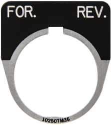 Eaton Cutler-Hammer - Half Round, Legend Plate - For-Rev - Black Background, 30-1/2mm Hole Diameter - Apex Tool & Supply
