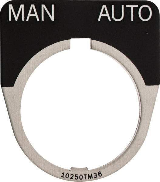 Eaton Cutler-Hammer - Half Round, Legend Plate - Manual-Auto - Black Background, 30-1/2mm Hole Diameter - Apex Tool & Supply