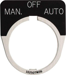 Eaton Cutler-Hammer - Half Round, Legend Plate - Manual-Off-Auto - Black Background, 30-1/2mm Hole Diameter - Apex Tool & Supply