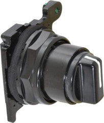 Eaton Cutler-Hammer - 30-1/2mm Mount Hole, 3 Position, Knob Operated, Selector Switch Only - Black, Maintained (MA), Corrosion Resistant, Oil and Watertight - Apex Tool & Supply