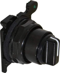 Eaton Cutler-Hammer - 30-1/2mm Mount Hole, 3 Position, Knob Operated, Selector Switch Only - Black, Maintained (MA) - Momentary (MO), Corrosion Resistant, Oil and Watertight - Apex Tool & Supply