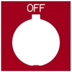 Eaton Cutler-Hammer - Square, Legend Plate - Off - Red Background, 30-1/2mm Hole Diameter, 1.77 Inch Square - Apex Tool & Supply