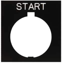 Eaton Cutler-Hammer - Square, Legend Plate - Start - Black Background, 30-1/2mm Hole Diameter, 1.77 Inch Square - Apex Tool & Supply