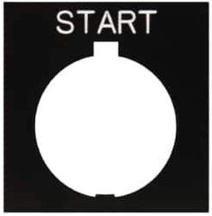 Eaton Cutler-Hammer - Square, Legend Plate - Start - Black Background, 30-1/2mm Hole Diameter, 1.77 Inch Square - Apex Tool & Supply
