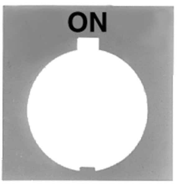 Eaton Cutler-Hammer - Square, Legend Plate - On - Black Background, 30-1/2mm Hole Diameter, 1.77 Inch Square - Apex Tool & Supply