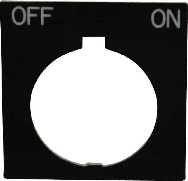 Eaton Cutler-Hammer - Square, Legend Plate - Off-On - Black Background, 30-1/2mm Hole Diameter, 1.77 Inch Square - Apex Tool & Supply