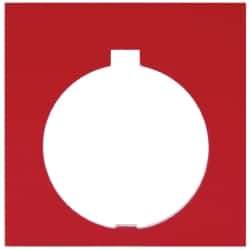 Eaton Cutler-Hammer - Square, Plastic Legend Plate - Blank - Black and Red Background, White Letters, 30-1/2mm Hole Diameter, 1.77 Inch Square - Apex Tool & Supply