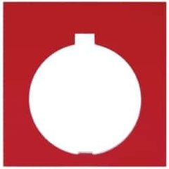 Eaton Cutler-Hammer - Square, Plastic Legend Plate - Blank - Black and Red Background, White Letters, 30-1/2mm Hole Diameter, 1.77 Inch Square - Apex Tool & Supply