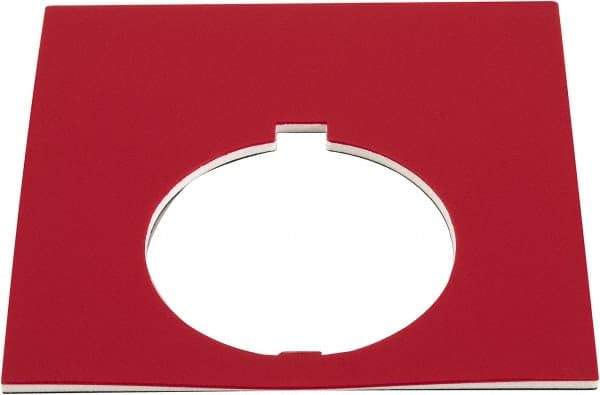 Eaton Cutler-Hammer - Square, Plastic Legend Plate - Blank - Black and Red Background, White Letters, 30-1/2mm Hole Diameter, 2.19 Inch Square - Apex Tool & Supply